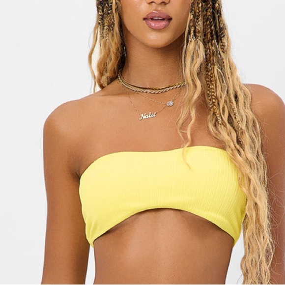 Frankie’s bikinis Jean Plissé Bandeau Bikini Top